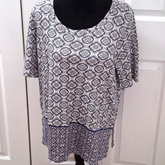 J. Jill Tops - J. Jill Multi Media Floral Design    Size L